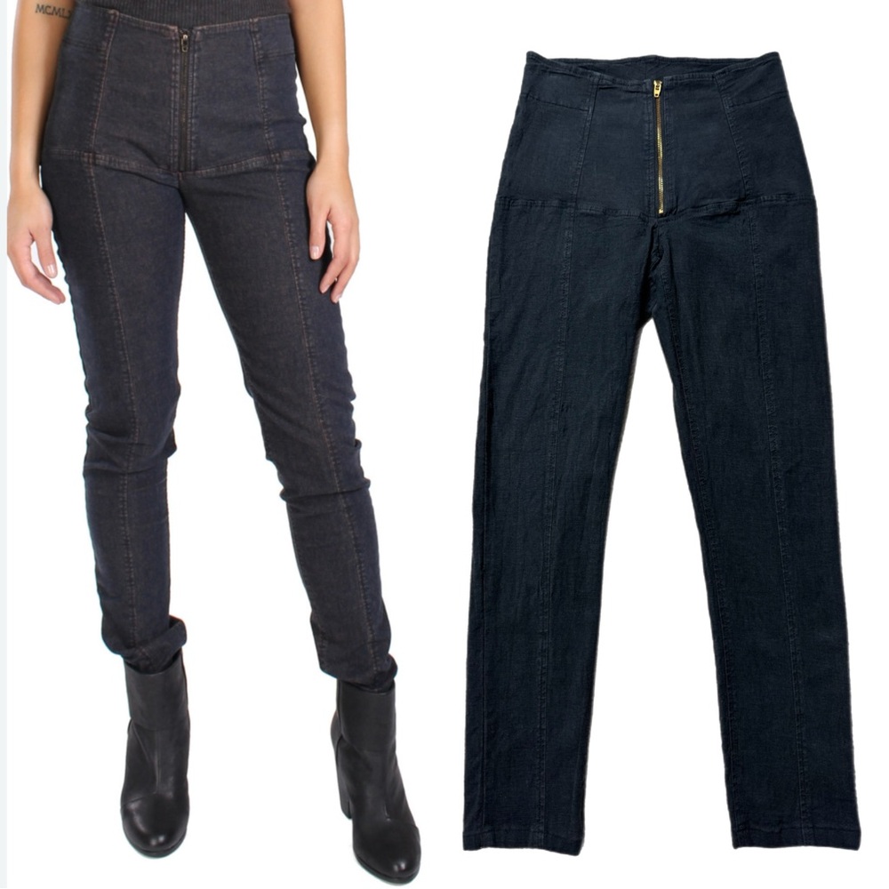 Prairie Underground Girdle Front Zip Charcoal Grey Pants XS